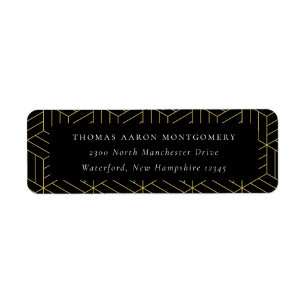 Black Geometric Pattern Address