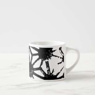Black geometric pattern espresso cup
