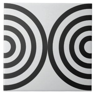 Black Geometric Pattern Mid Century Modern Tile