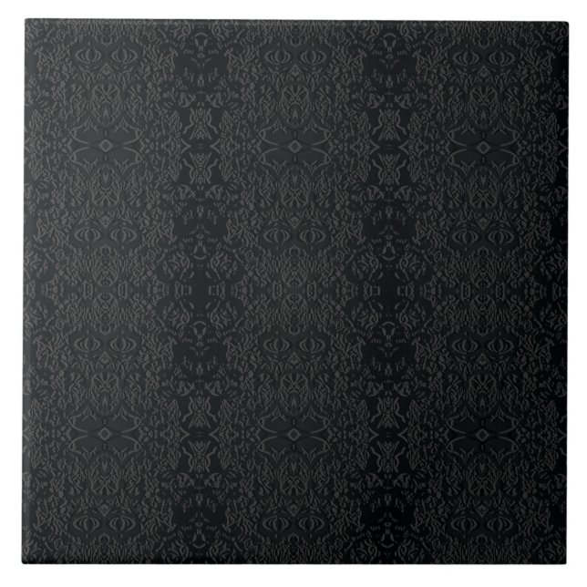 Black Geometric Pattern – Modern Minimalist Design Tile (Front)