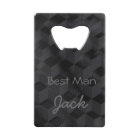 Black Geometric Personalized text Bottle Opener