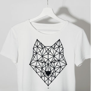 black geometric wolf T-Shirt