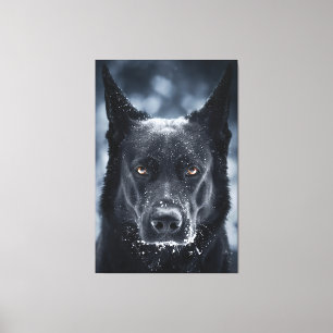 Black German Shepherd Canvas Print