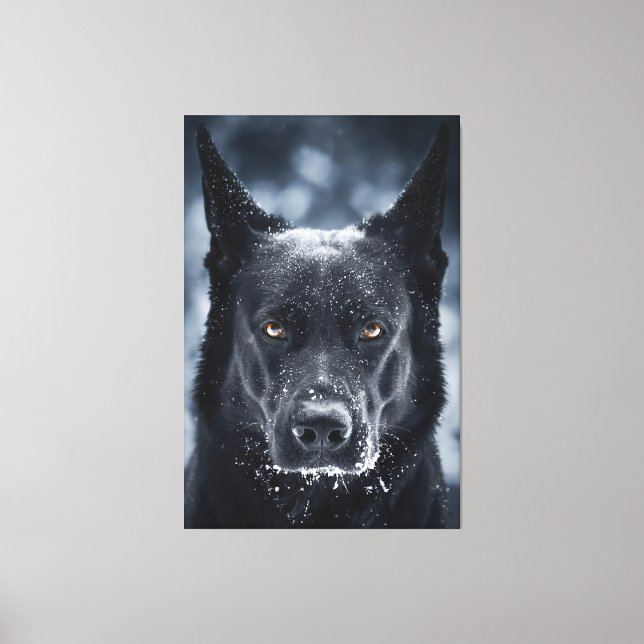 Black German Shepherd Canvas Print (Front)