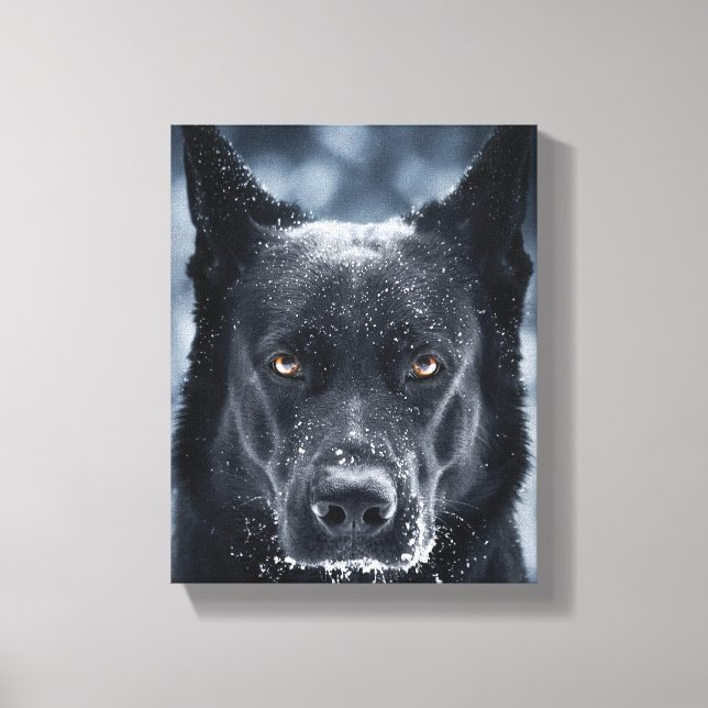 Black German Shepherd Canvas Print (Front)