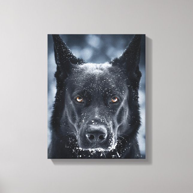Black German Shepherd Canvas Print (Front)