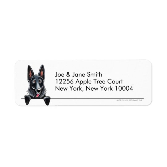 Black German Shepherd Clean & Simple Return Address Label