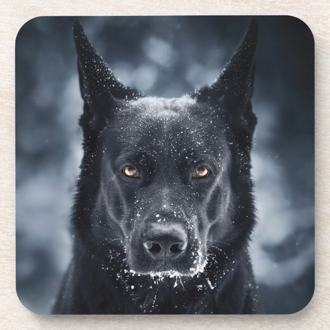Black German Shepherd Coaster (Front)