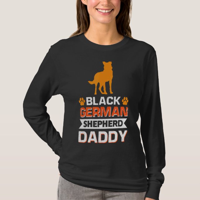 Black German Shepherd Daddy T-Shirt (Front)