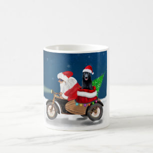Black German Shepherd Dog Christmas Santa Claus   Coffee Mug