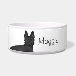 Black German Shepherd Dog Head And Custom Name
