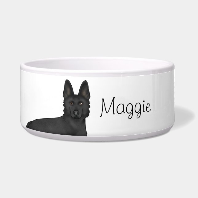 Black German Shepherd Dog Head And Custom Name (Front)