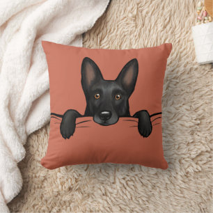 Black German Shepherd Dog Throw Pillow