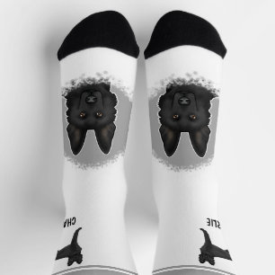 Black German Shepherd Dog With Custom Name Socks