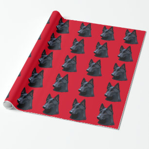 Black German Shepherd Dog Wrapping Paper