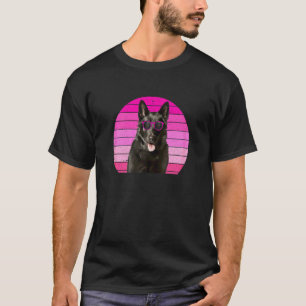 Black German Shepherd For Girls Kids Pink GSP Dog T-Shirt