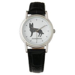 Black German Shepherd GSD Dog With Custom Name Watch