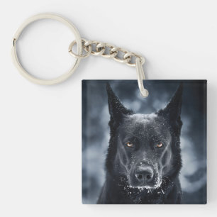 Black German Shepherd Keychain