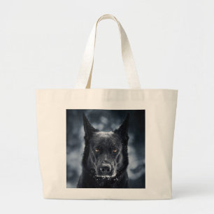 Black German Shepherd Large Tote Bag