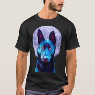 Black German Shepherd Moon Dog Lovers, Owners, Mom T-Shirt