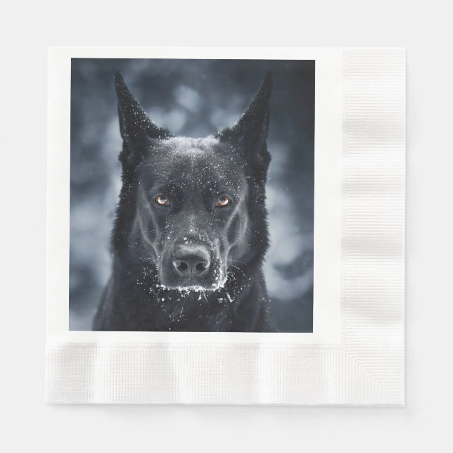 Black German Shepherd Napkin (Front)