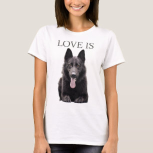 Black German Shepherd Shepard Dog Mom Dad Love T-Shirt