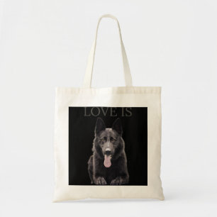 Black German Shepherd Shirt Shepard Dog Mom Dad L Tote Bag