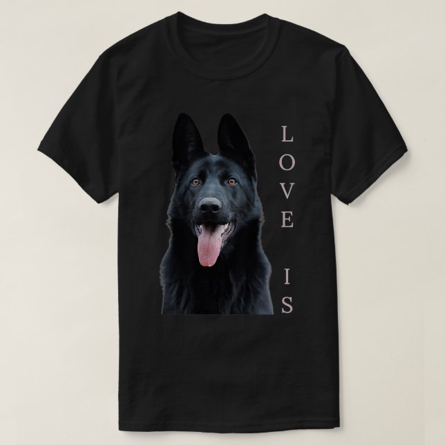 Black German Shepherd Shirt Shepard Dog Mom Dad Lo (Design Front)