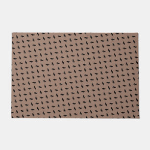 Black German Shepherd Silhouttes on Khaki Beige Doormat