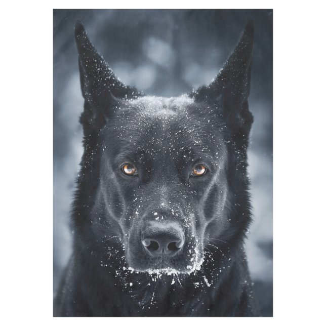 Black German Shepherd Tablecloth (Front)