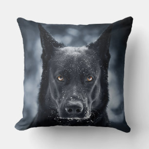 Black German Shepherd Throw Pillow