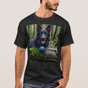 Black German Shepherd with Ball T-Shirt