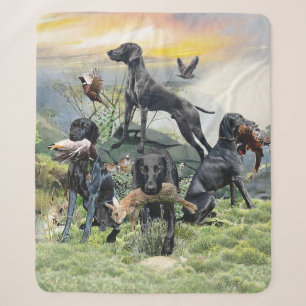 Black German Shorthaired Pointers Sherpa Blanket