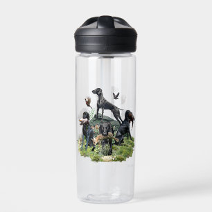Black German Shorthaired Pointers    Water Bottle