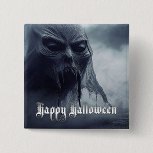 Black ghost in a hellish landscape - Halloween 2 Inch Square Button