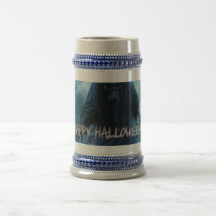 Black ghost in a hellish landscape - Halloween Beer Stein