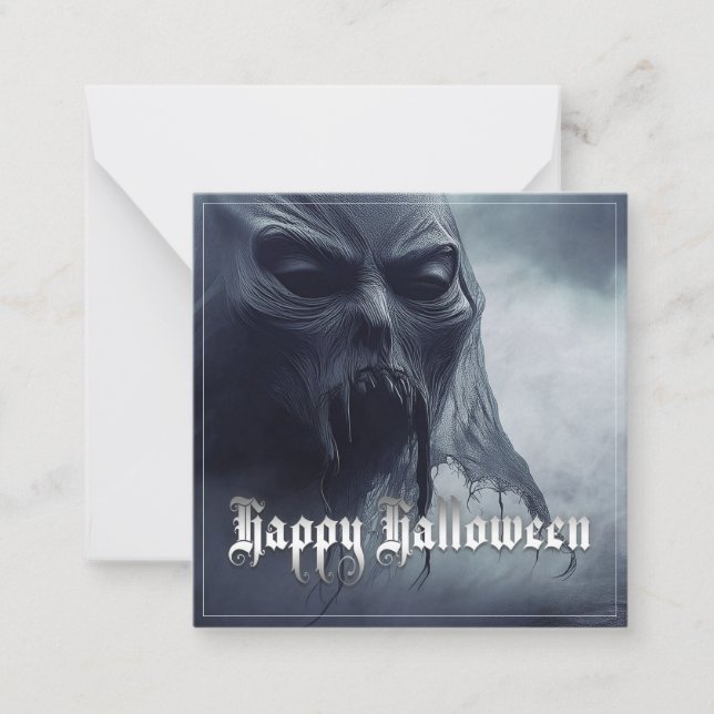 Black ghost in a hellish landscape - Halloween Card (Front)