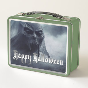 Black ghost in a hellish landscape - Halloween Metal Lunch Box