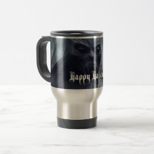 Black ghost in a hellish landscape - Halloween Travel Mug