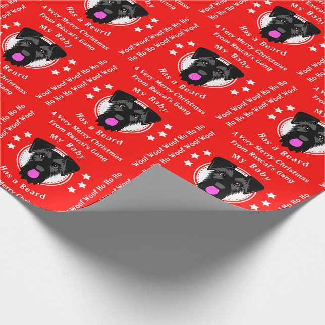 Black Giant Schnauzer or Standard Schnauzer Funny Wrapping Paper (Corner)