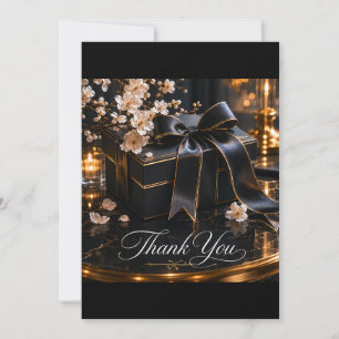 Black Gift Box Easter Thank You Card   Spring Eleg
