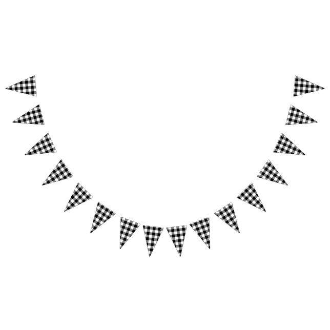 Black Gingham Country Wedding Bunting Flags (All)