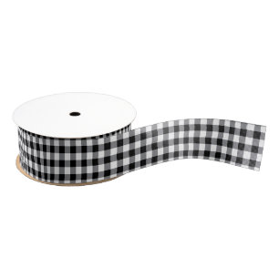 Black Gingham Grosgrain Ribbon