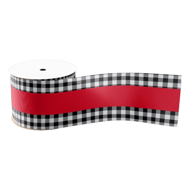 Black Gingham Grosgrain Ribbon (Spool)