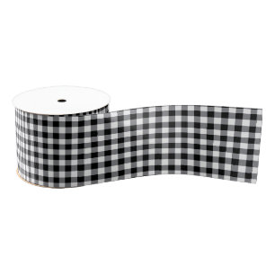 Black Gingham Grosgrain Ribbon