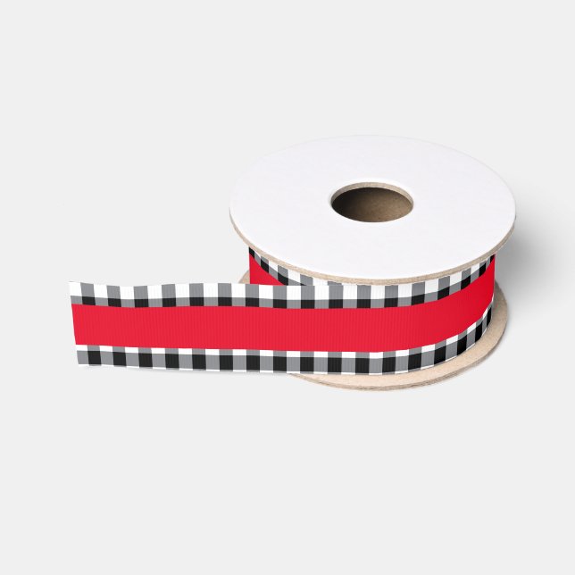 Black Gingham Grosgrain Ribbon (Spool)