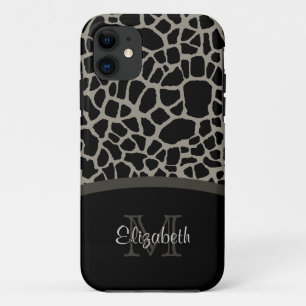Black Giraffe Pattern iPhone 11 Case