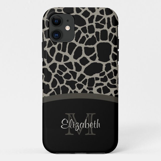 Black Giraffe Pattern Case-Mate iPhone Case (Back)