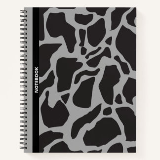 BLACK GIRAFFE PRINT NOTEBOOK