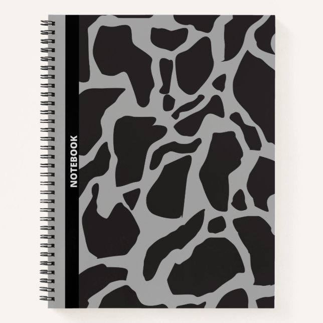 BLACK GIRAFFE PRINT NOTEBOOK (Front)